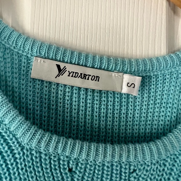 Blue Knit Halter Top Size S - Picture 2 of 4